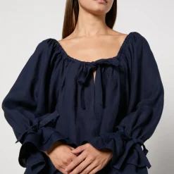 Loungewear|Sleeper Cha-Cha Ruffled Linen Lounge Set - M