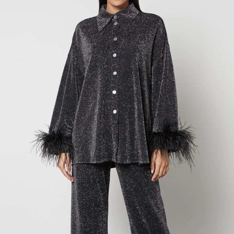 Loungewear|Co-Ord Sets|Dr. Martens Sleeper Feather-Trimmed Lurex Party Pyjama Set - S