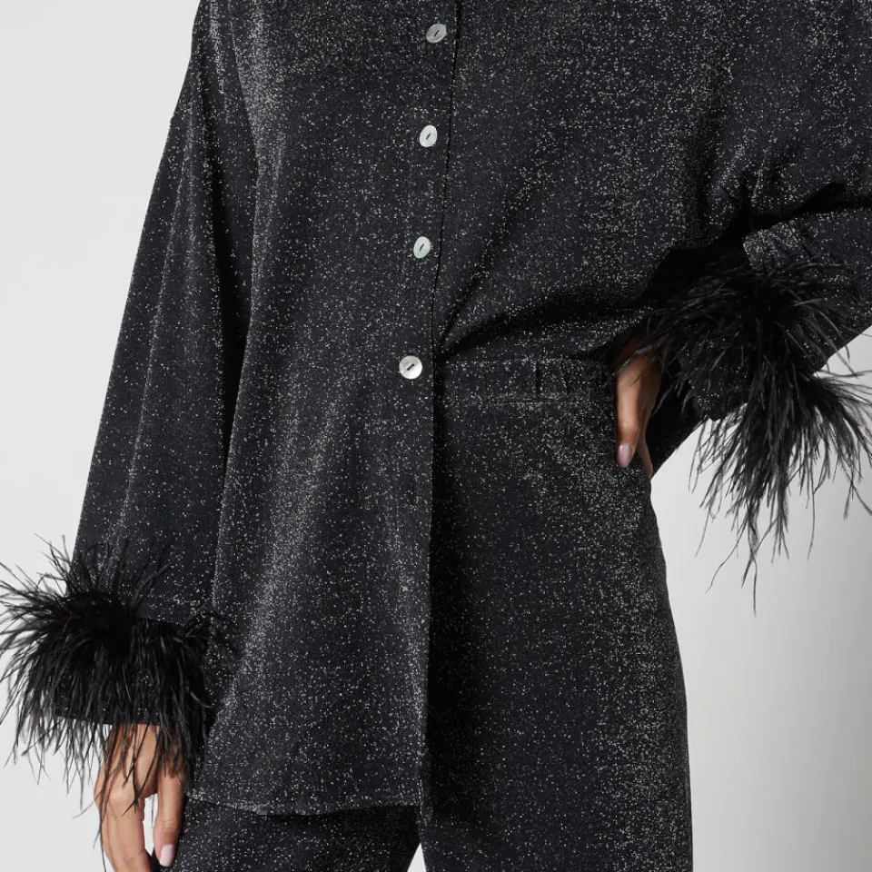 Loungewear|Co-Ord Sets|Dr. Martens Sleeper Feather-Trimmed Lurex Party Pyjama Set - S