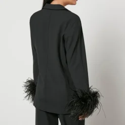 Jackets|Coats|Sleeper Girl With Pearl Feather-Trimmed Crepe Blazer - S