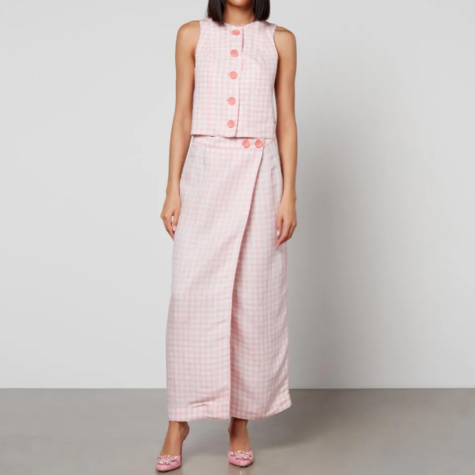 Skirts|Skirts|Dr. Martens Sleeper Lili Marleen Gingham Linen-Blend Skirt - M