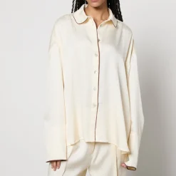Loungewear|Co-Ord Sets|Sleeper Pastelle Oversized Jacquard Shirt - XXS-XS