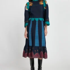 Dresses|Dresses|Stella Nova Embroidered Cotton-Seersucker Dress - DK 36/UK 10