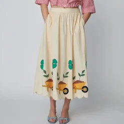 Skirts|Skirts|Polo Ralph Lauren Stella Nova Embroidered Cotton-Poplin Midi Skirt - DK 32/UK 6