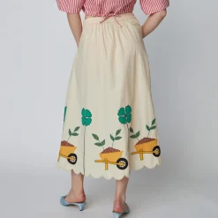 Skirts|Skirts|Polo Ralph Lauren Stella Nova Embroidered Cotton-Poplin Midi Skirt - DK 32/UK 6