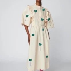 Dresses|Dresses|Stella Nova Embroidered Scalloped Cotton-Poplin Midi Dress - DK 38/UK 12