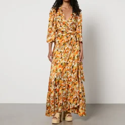 Dresses|Dresses|Dr. Martens Stella Nova Floral-Print Puckered Silk Wrap Dress - DK 34/UK 8
