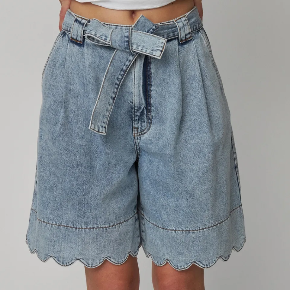 Shorts|Shorts|Barbour International Stella Nova Moon Washed Denim Shorts - DK 32/UK 6