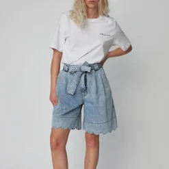 Shorts|Shorts|Barbour International Stella Nova Moon Washed Denim Shorts - DK 32/UK 6