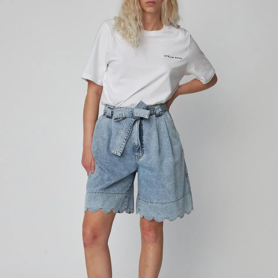 Shorts|Shorts|Barbour International Stella Nova Moon Washed Denim Shorts - DK 32/UK 6