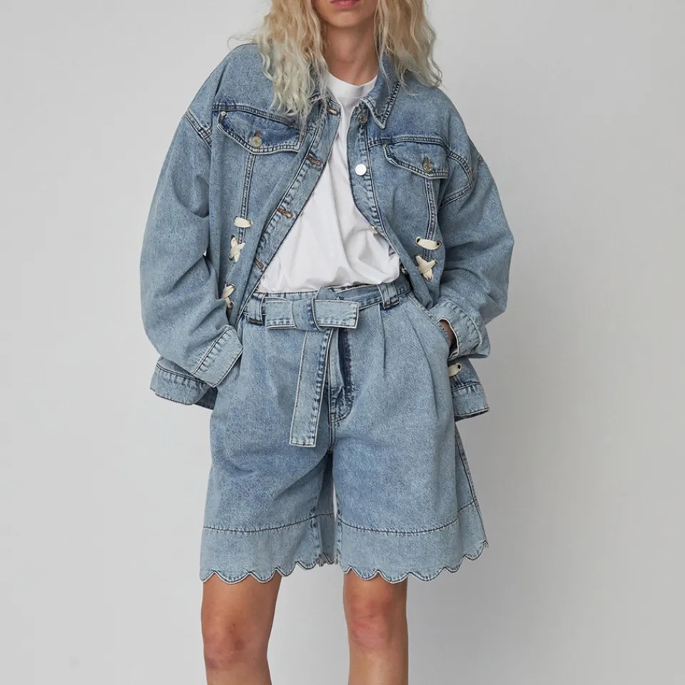 Shorts|Shorts|Barbour International Stella Nova Moon Washed Denim Shorts - DK 32/UK 6
