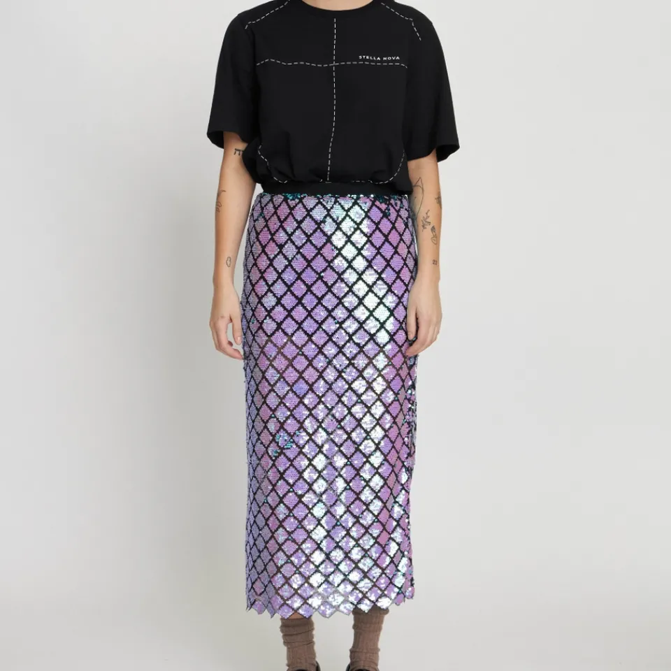 Skirts|Skirts|Dr. Martens Stella Nova Sequinned Mesh Midaxi Skirt - DK 34/UK 8