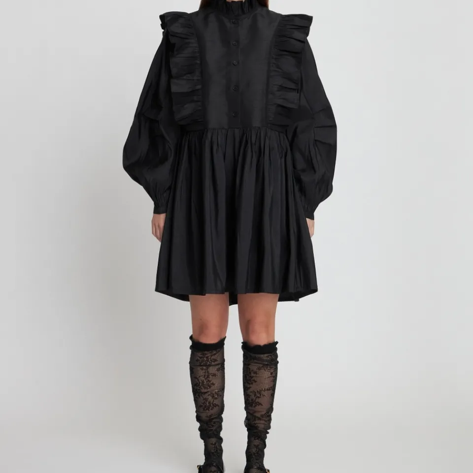 Dresses|Dresses|Toit Volant Stella Nova Slub Twill Frill Short Dress - DK 40/UK 14