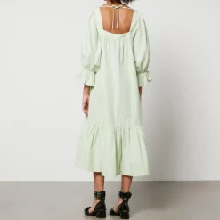 Dresses|Dresses|Stella Nova Striped Cotton-Poplin Tiered Midi Dress - DK 36/UK 10