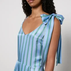 Dresses|Dresses|Ganni Stella Nova Striped Satin Dress - DK 36/UK 10
