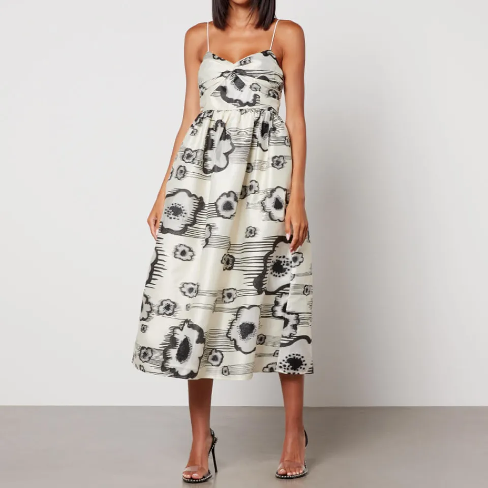 Dresses|Dresses|Stine Goya Abby Floral-Print Satin Midi Dress - XS