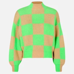 Loungewear|Knitwear|Stine Goya Adonis Checked Intarsia-Knit Jumper - XL