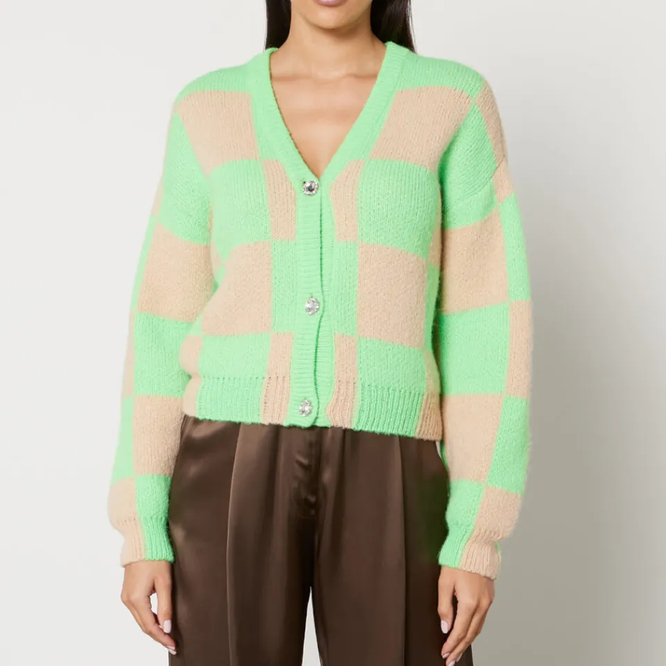 Knitwear|Stine Goya Amara Checked Intarsia-Knit Cardigan - S