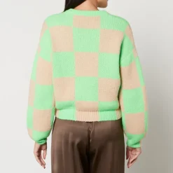 Knitwear|Stine Goya Amara Checked Intarsia-Knit Cardigan - S