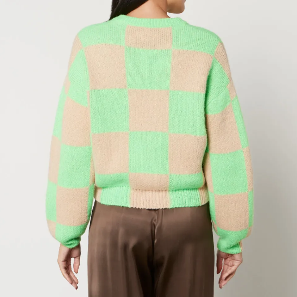 Knitwear|Stine Goya Amara Checked Intarsia-Knit Cardigan - S