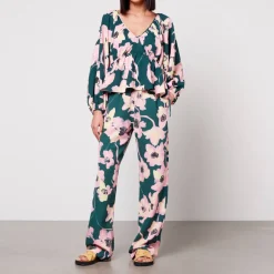 Trousers|Stine Goya Fatou Crepe Wide Leg Trousers - XS
