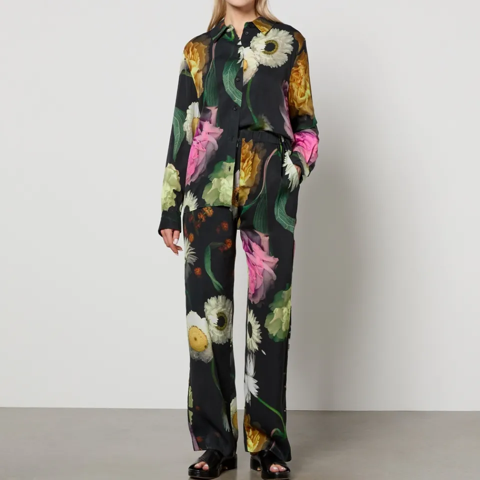 Trousers|Co-Ord Sets|Stine Goya Fatou Floral-Print Tencel™ Lyocell-Blend Trousers - XS