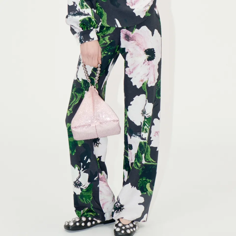 Co-Ord Sets|Trousers|Stine Goya Floral-Print Satin Trousers - XS