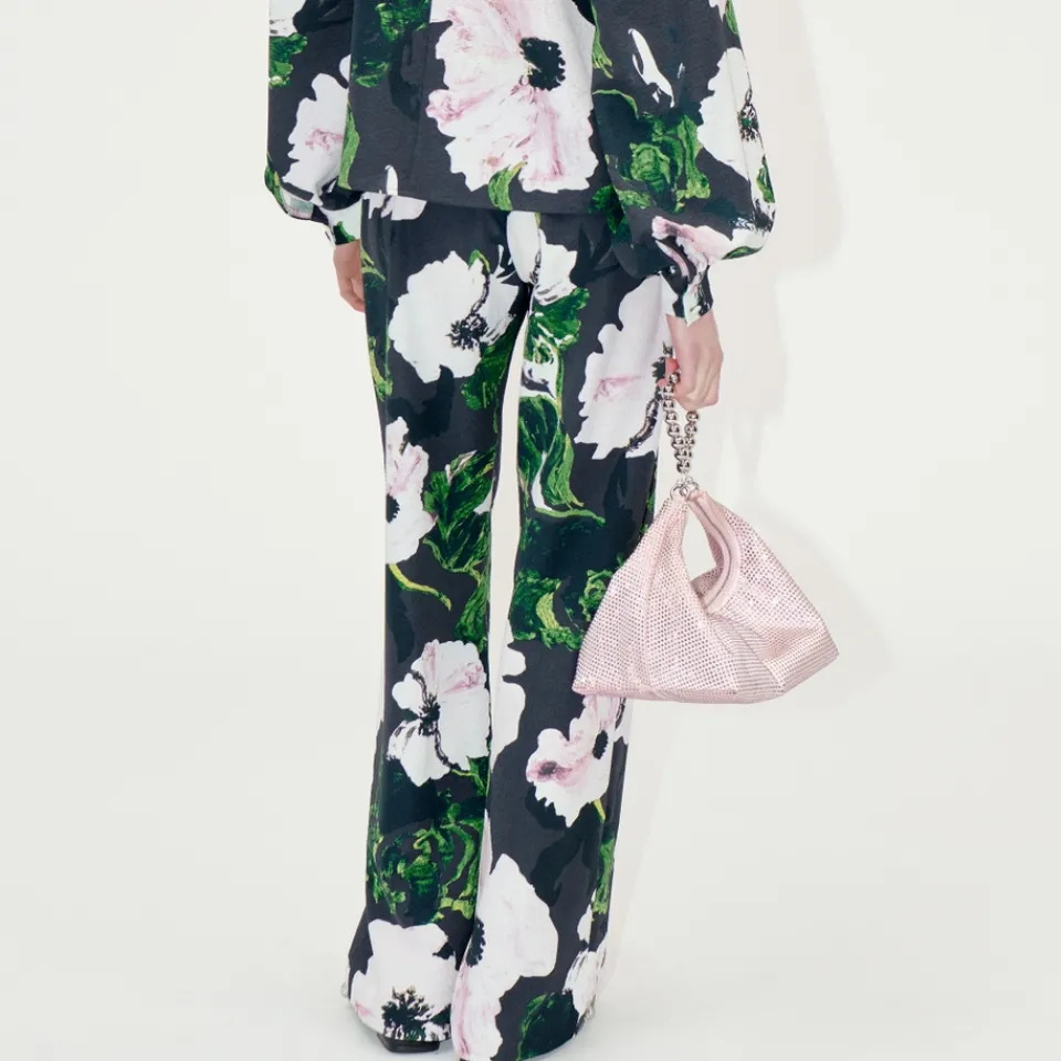 Co-Ord Sets|Trousers|Stine Goya Floral-Print Satin Trousers - XS