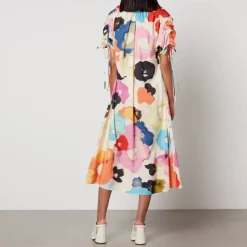 Dresses|Dresses|Cras Stine Goya Funda Floral-Print Satin Midi Dress - XS