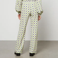 Trousers|De La Vali Stine Goya Mark Checked Recycled Stretch-Cloqué Trousers - S