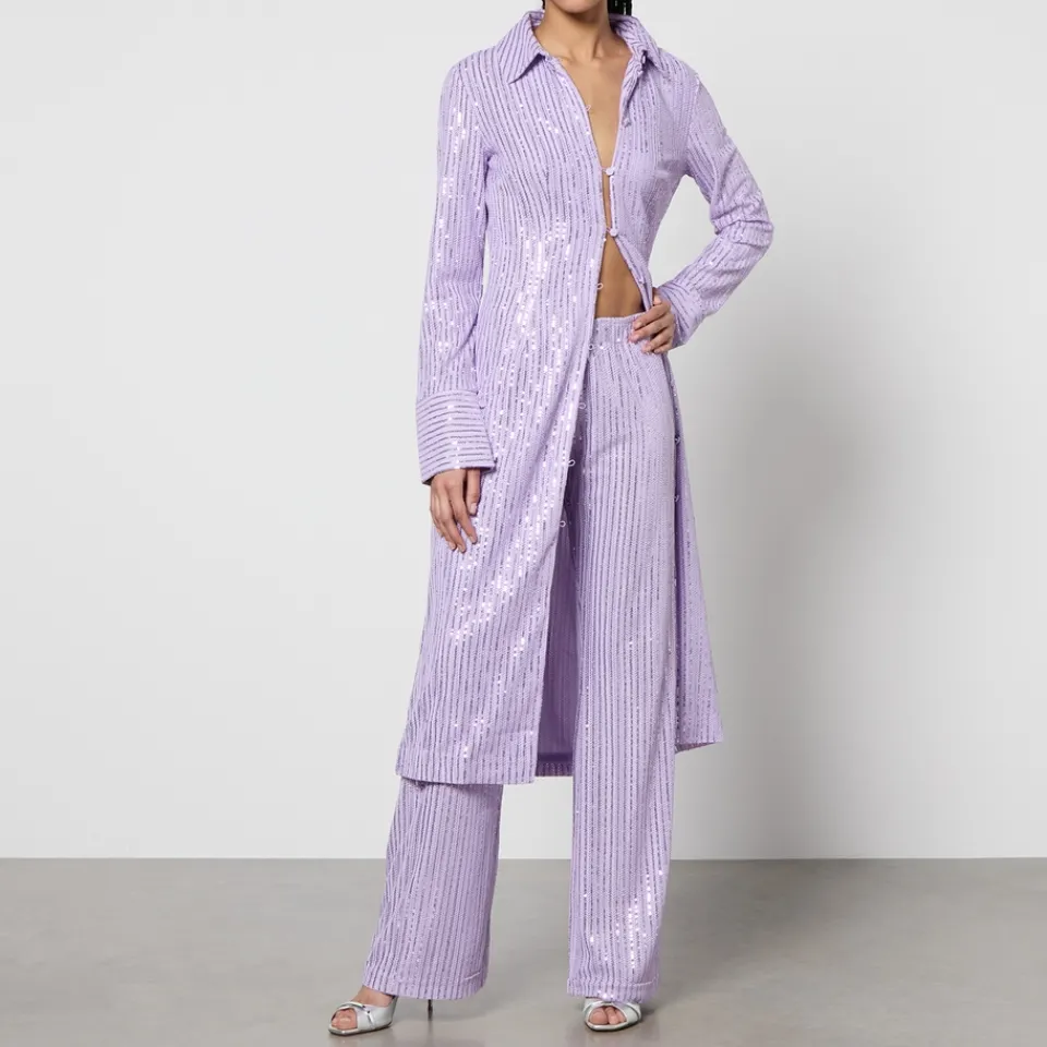 Trousers|Co-Ord Sets|Marques Almeida Stine Goya Markus Sequined Mesh Trousers - XS