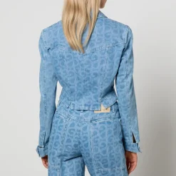 Co-Ord Sets|Jackets|Stine Goya Sammie Cropped Logo Denim Jacket - XS