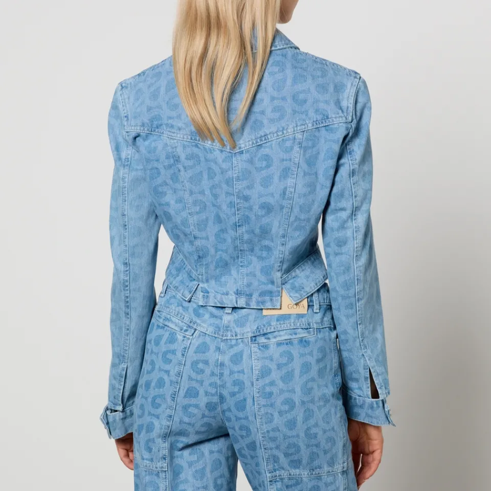 Co-Ord Sets|Jackets|Stine Goya Sammie Cropped Logo Denim Jacket - XS
