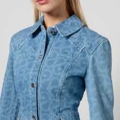 Co-Ord Sets|Jackets|Stine Goya Sammie Cropped Logo Denim Jacket - XS