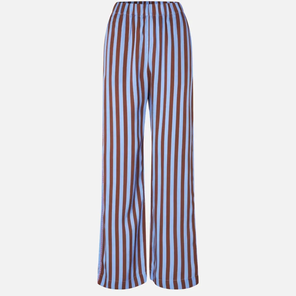 Trousers|T-Shirts And Tops|Stine Goya Striped Satin Long Trousers - XS