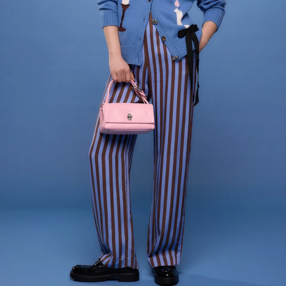 Trousers|T-Shirts And Tops|Stine Goya Striped Satin Long Trousers - XS