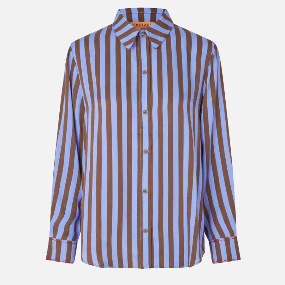 T-Shirts And Tops|Shirts And Blouses|Stine Goya Striped Satin Shirt - XS