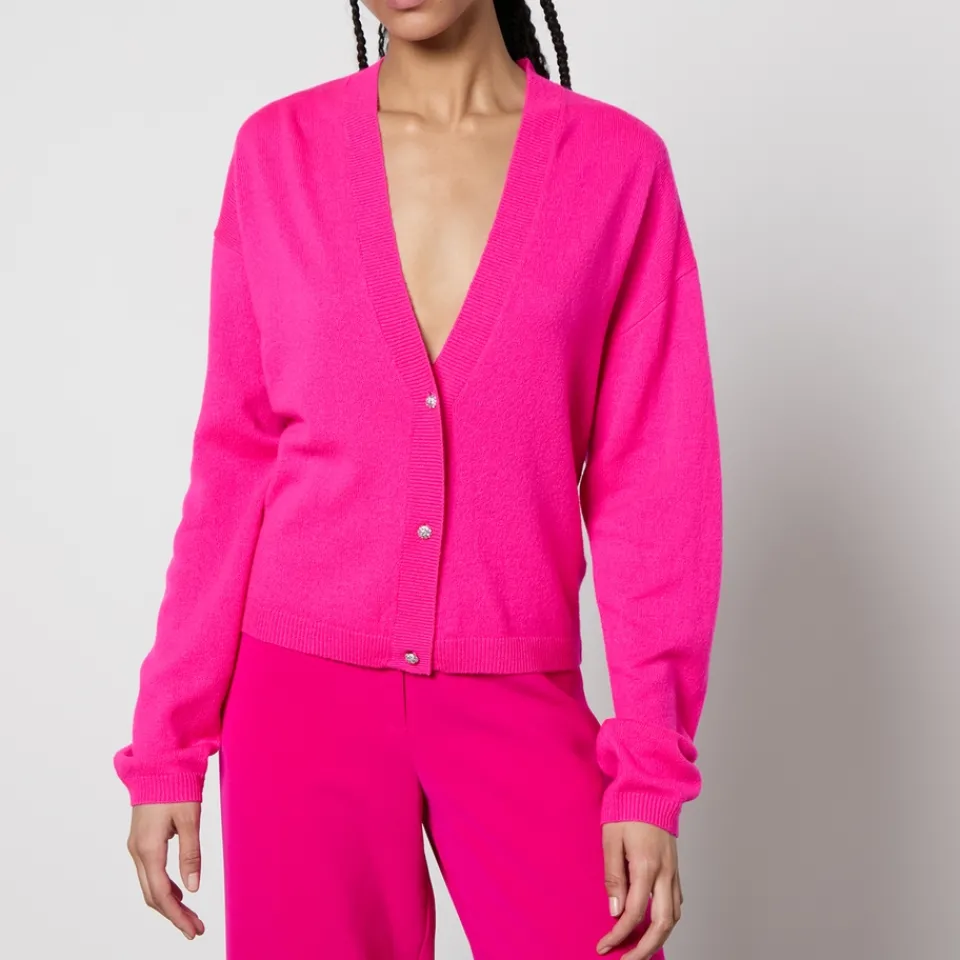 Co-Ord Sets|Knitwear|Good American Stine Goya Suanne Embellished Merino Wool-Blend Cardigan - S