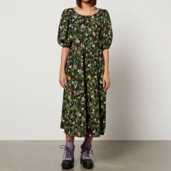 Dresses|Dresses|Dr. Martens Stine Goya Ursi Floral-Print Crepe Midi Dress - XS