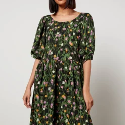 Dresses|Dresses|Dr. Martens Stine Goya Ursi Floral-Print Crepe Midi Dress - XS
