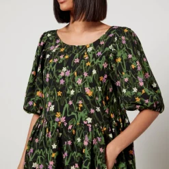 Dresses|Dresses|Dr. Martens Stine Goya Ursi Floral-Print Crepe Midi Dress - XS