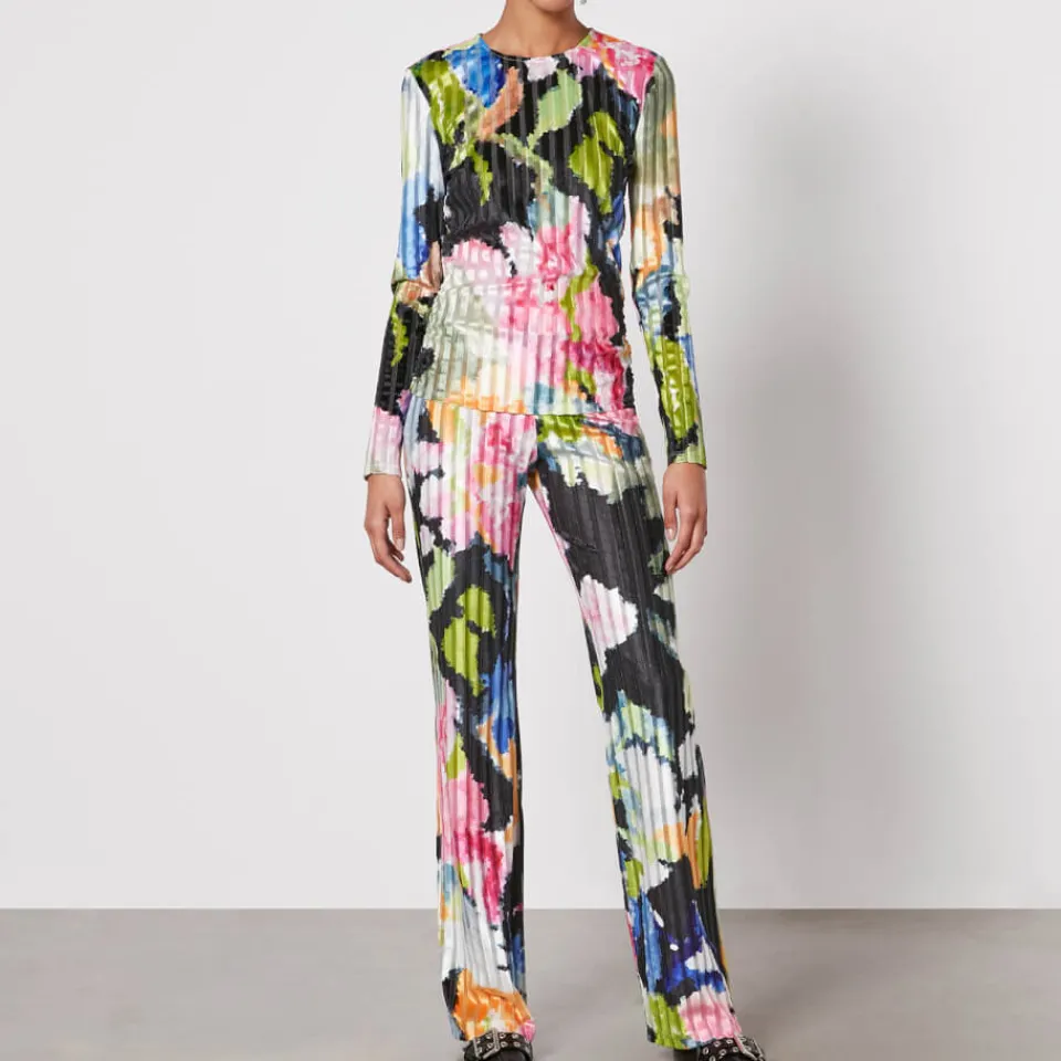 T-Shirts And Tops|Shirts And Blouses|Stine Goya Vanessa Floral-Print Devoré-Velvet Blouse - XS