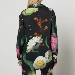 T-Shirts And Tops|Shirts And Blouses|Stine Goya Wal Floral-Print Tencel™ Lyocell-Blend Shirt - XS