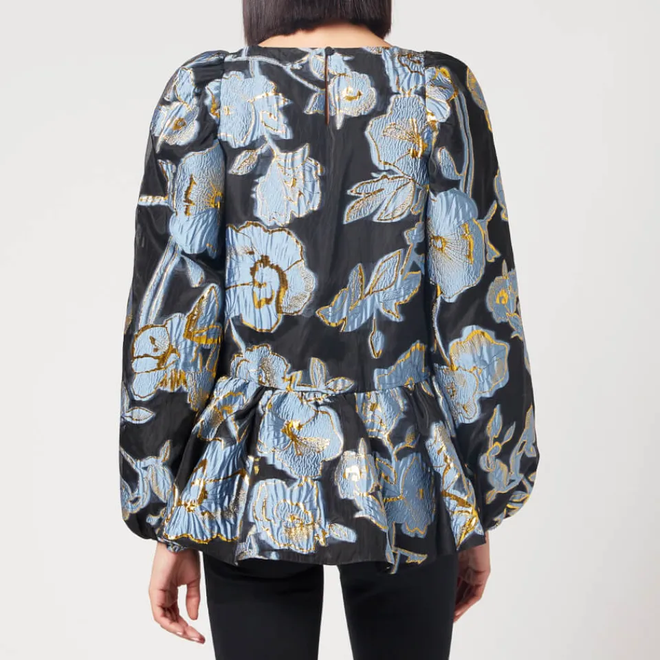T-Shirts And Tops|Shirts And Blouses|Stine Goya Women's Jenny Organza Top - Flower Foliage Gold - M