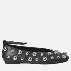 Flats|Dr. Martens Stine Goya Women's Studded Faux Leather Ballerina Pumps - 4