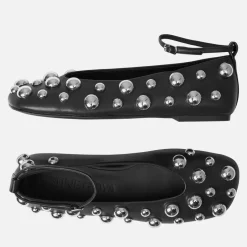 Flats|Dr. Martens Stine Goya Women's Studded Faux Leather Ballerina Pumps - 4