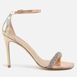 Heels|Sandals & Slides|Coach Stuart Weitzman Nudistcurve 100 Leather Heeled Sandals - UK 7