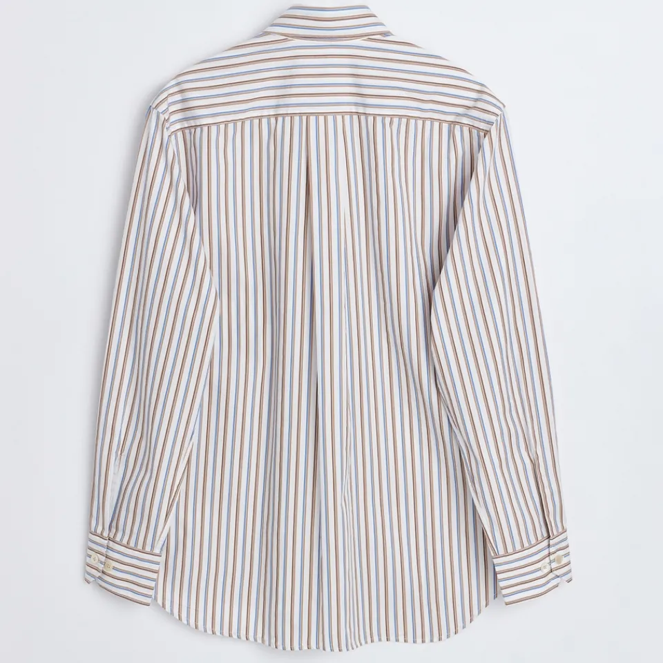 Shirts|Shirts|Sunflower Base Striped Cotton-Poplin Shirt - M