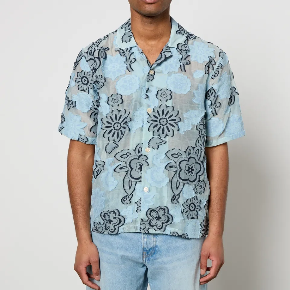 Shirts|Shirts|Sunflower Cayo Floral Appliqué Cotton-Gauze Shirt - L