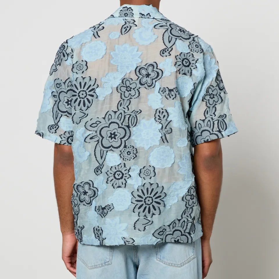Shirts|Shirts|Sunflower Cayo Floral Appliqué Cotton-Gauze Shirt - L